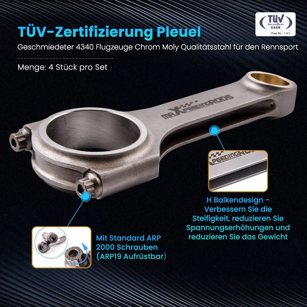 H-Schaft Pleuel for Audi VW 1.9L TDI PD90 PD100 PD115 Connecting Rod Rods  ARP D