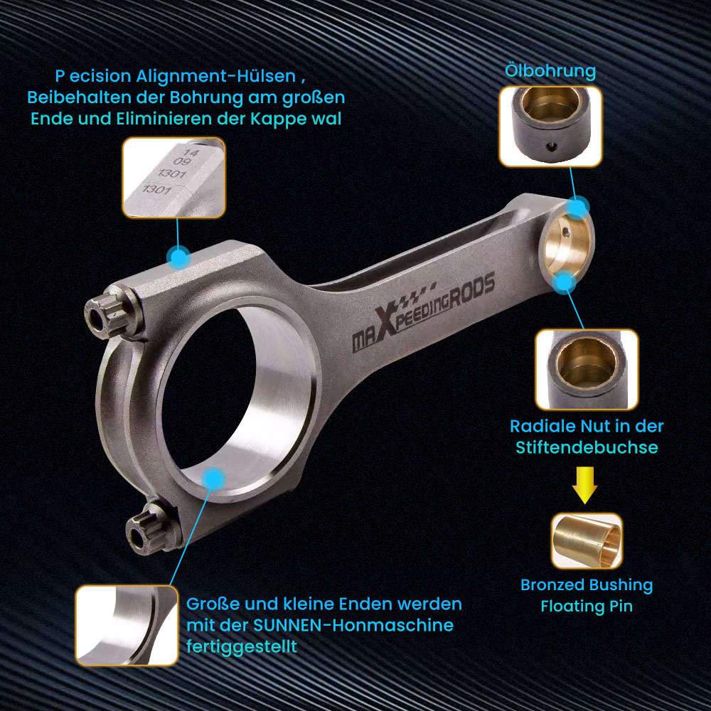 MaXpeedingrods H-Schaft Pleuel Für Peugeot 309 II 1.9L 16V XU9J4 - 4 Stück Mit ARP Schrauben