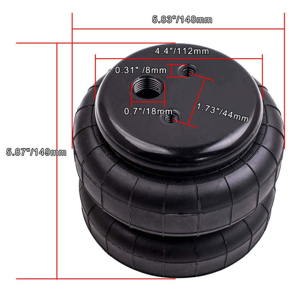 DT Spare Parts Luftfederbalg – 150 Mm Lang, 115 Mm Ø, Für Luftfederung, 2 Jahre Garantie