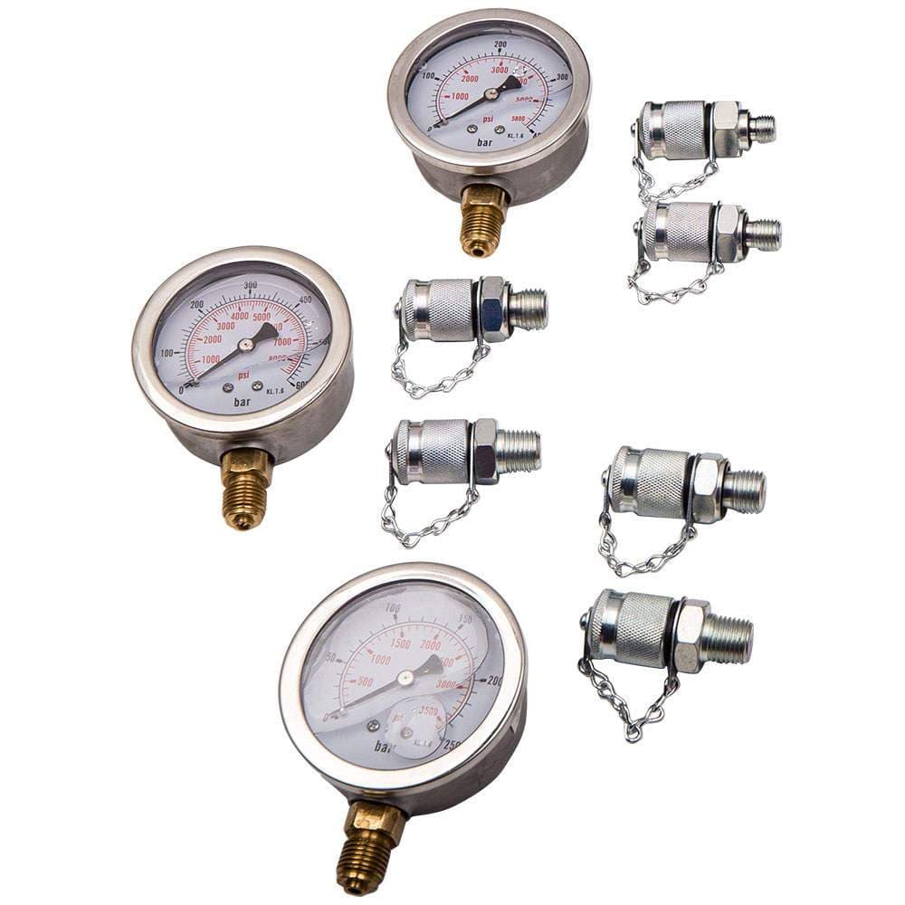 VEVOR Digitales Hydraulikdruck-Testkit – 10000 PSI Messgerät Mit Kupplung & Schlauch Für Baumaschinen