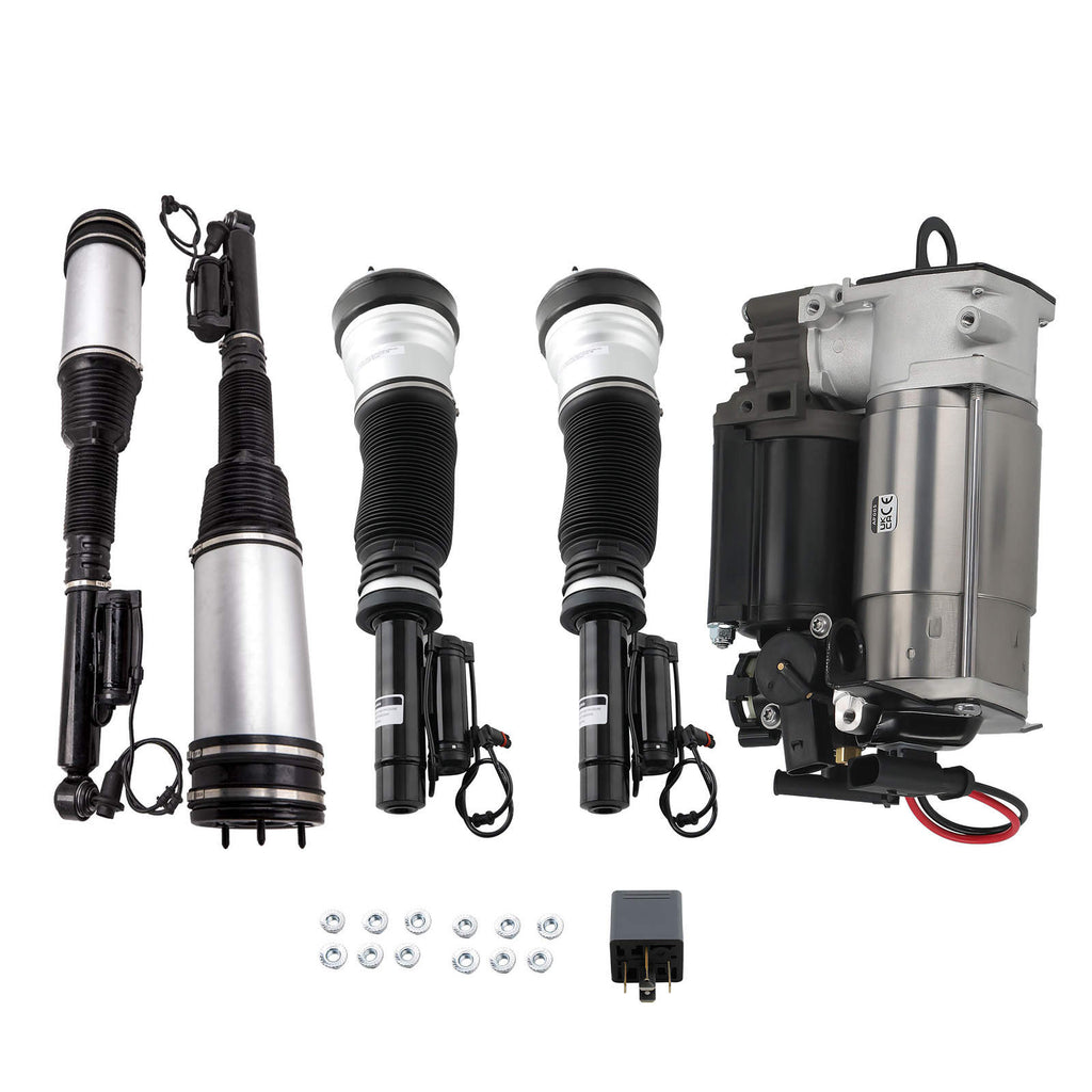 4X Federbeine Vorne Hinten Luftfederung + Kompressor kompatibel für Mercedes W220 S Klasse