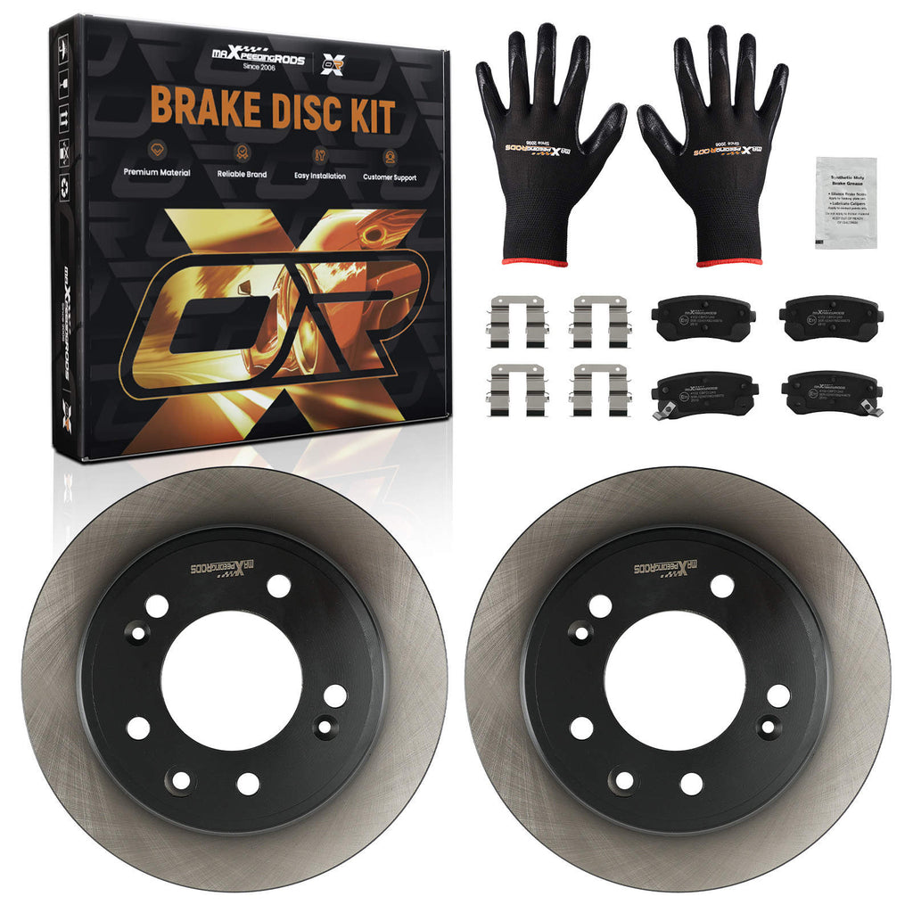 Bremsscheiben + Bremsbeläge Hinten kompatibel für Hyundai i30 FD ix35 kompatibel für KIA Ceed Pro Ceed
