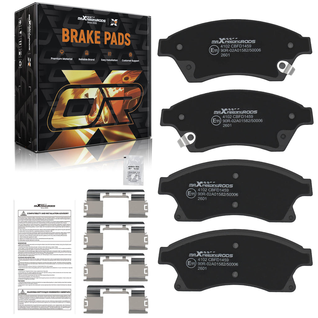 4x Bremsbeläge Vorne kompatibel für Chevrolet Cruze 1.4-2.0 kompatibel für Opel Astra J 1.2-2.0 Zafira 1.6