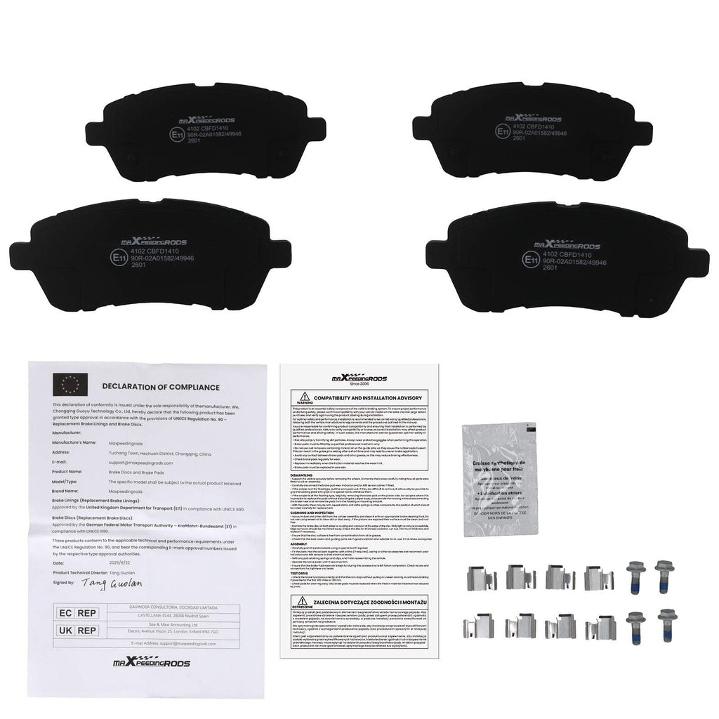 Bremsbeläge Hinten kompatibel für Audi A1 8X A3 8P kompatibel für Seat Altea Leon kompatibel für Skoda Octavia 2004-2013