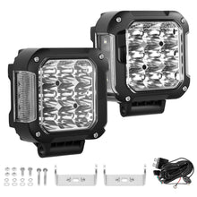 Laden Sie das Bild in den Galerie-Viewer, 2x 4zoll LED Zusatzscheinwerfer mit Gelb Tagfahrlicht DRL for Offroad SUV LKW