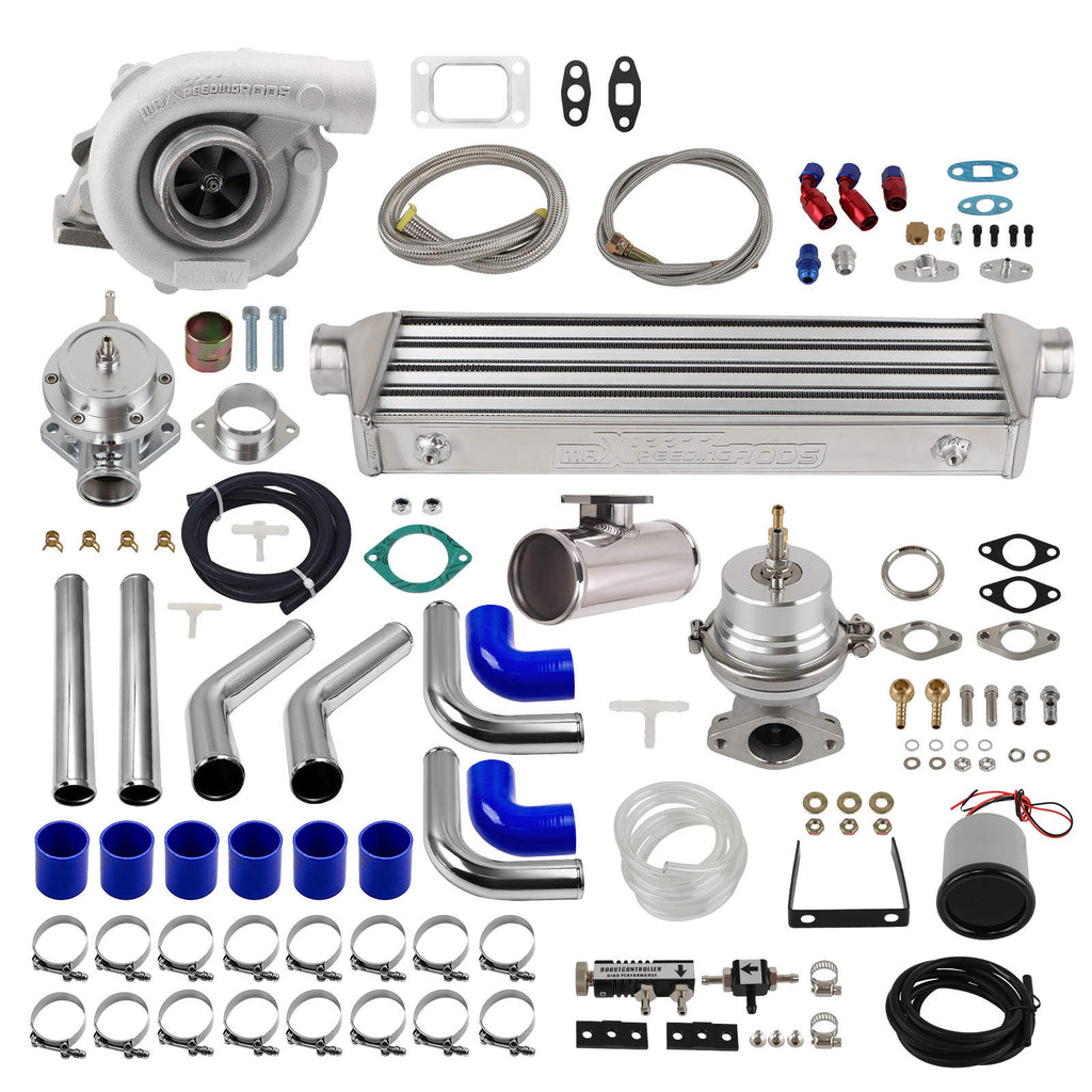 T3 T4 Universal Turbolader Kit + Wastegate + Intercooler + Piping + Oil Line Set
