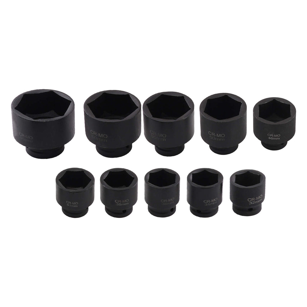 24tlg Schlagschrauber Nüsse 3/4 1 6-Kant Steckschlüssel Metrisch 21-65mm