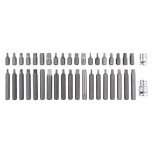 Laden Sie das Bild in den Galerie-Viewer, 40 Stück Bit Satz Stern Hex Spline T20-T55 H4-H12 M5-M12 CRV Stahl Box