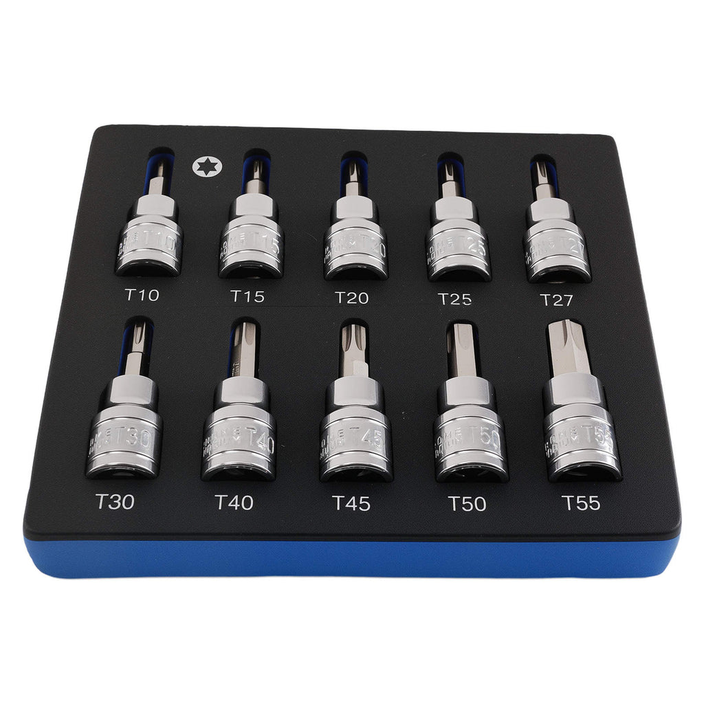 10 Teile Steckschlüssel Stern-Bit 3/8 Zoll T10-T55 CRV 48mm Set