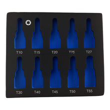 Laden Sie das Bild in den Galerie-Viewer, 10 Teile Steckschlüssel Stern-Bit 3/8 Zoll T10-T55 CRV 48mm Set