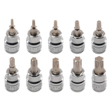 Laden Sie das Bild in den Galerie-Viewer, 10 Teile Steckschlüssel Stern-Bit 3/8 Zoll T10-T55 CRV 48mm Set