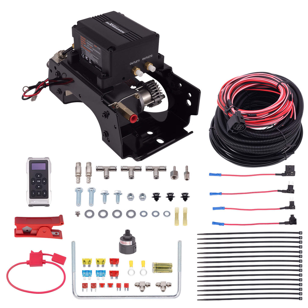 Luftfeder + Wireless Kompressor Dual Remote Kit kompatibel für Dodge Ram 1500 2011-2018