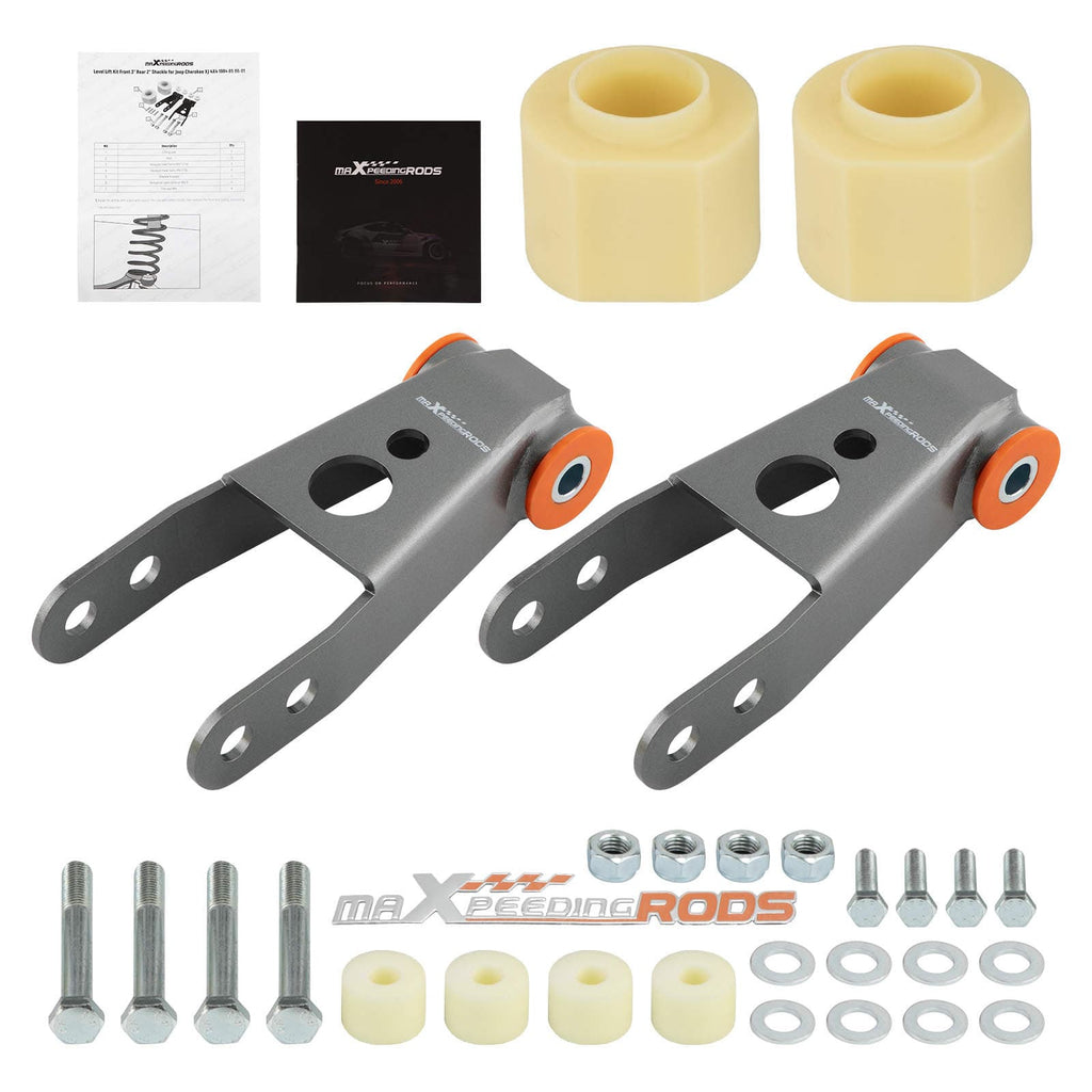 Antriebsstrang Vorne 3 Hinten 2 Level Lift Kits Abstandshalter kompatibel für Jeep Cherokee XJ 1984–01