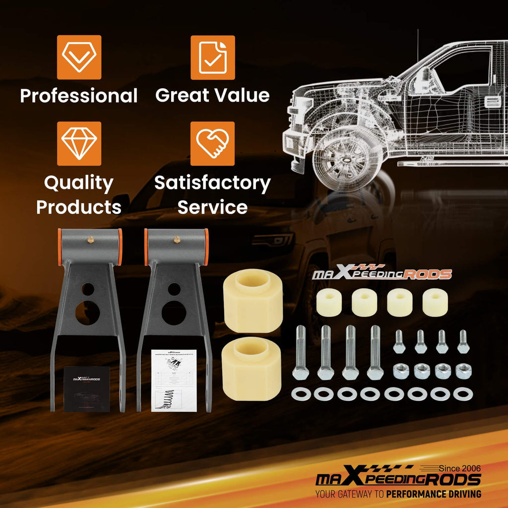 Antriebsstrang Vorne 3 Hinten 2 Level Lift Kits Abstandshalter kompatibel für Jeep Cherokee XJ 1984–01