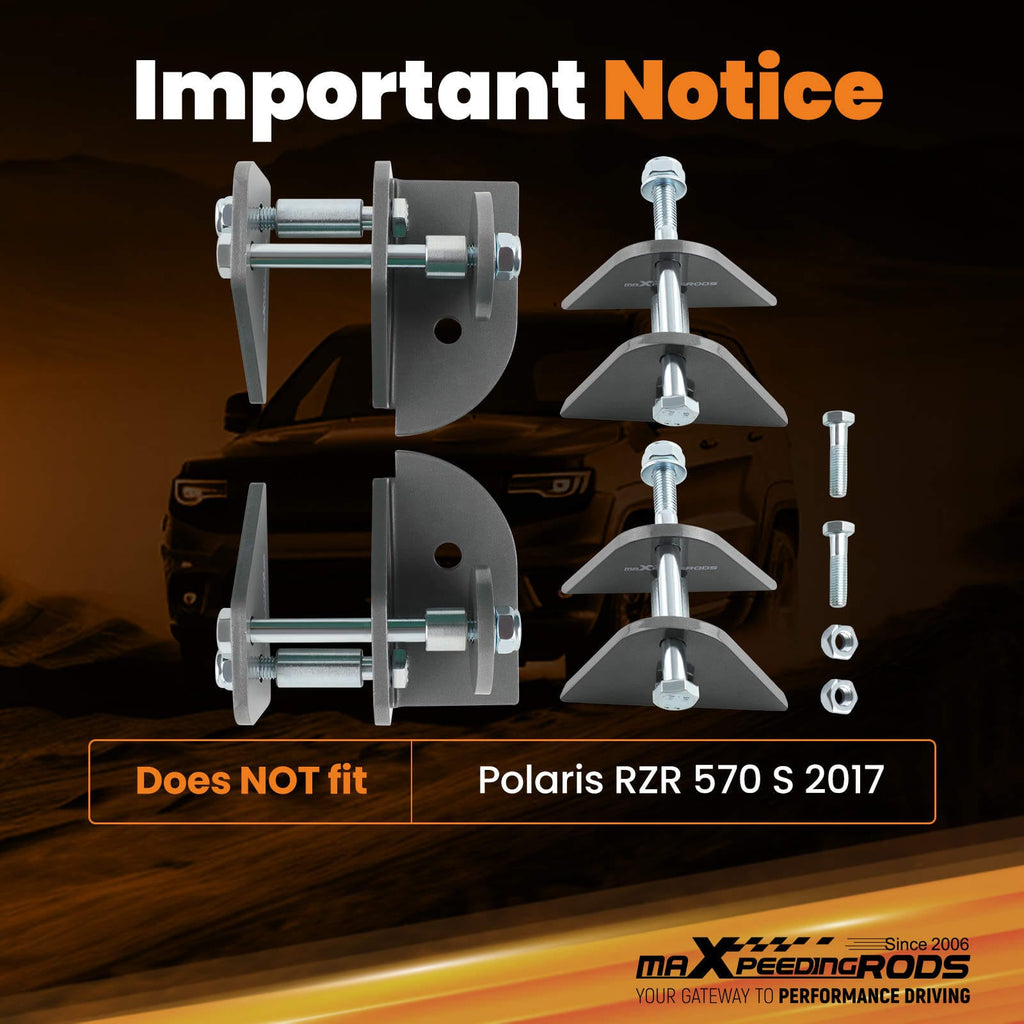 Antriebsstrang Höherlegungskit 2 Zoll Vorne+Hinten kompatibel für Polaris RZR 570 2012-2018