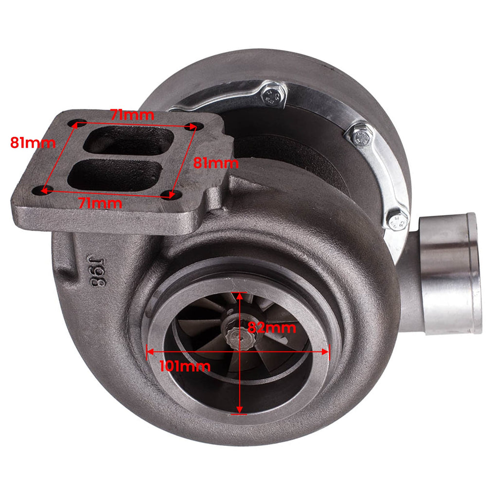 Einstiegslevel Turbolader GT45 turbo V-Band Anti-Surge Turbolader T4 T4 TWIN-SCROLL Nassschwimmer A/R .66 A/R 1.05 600+BHP