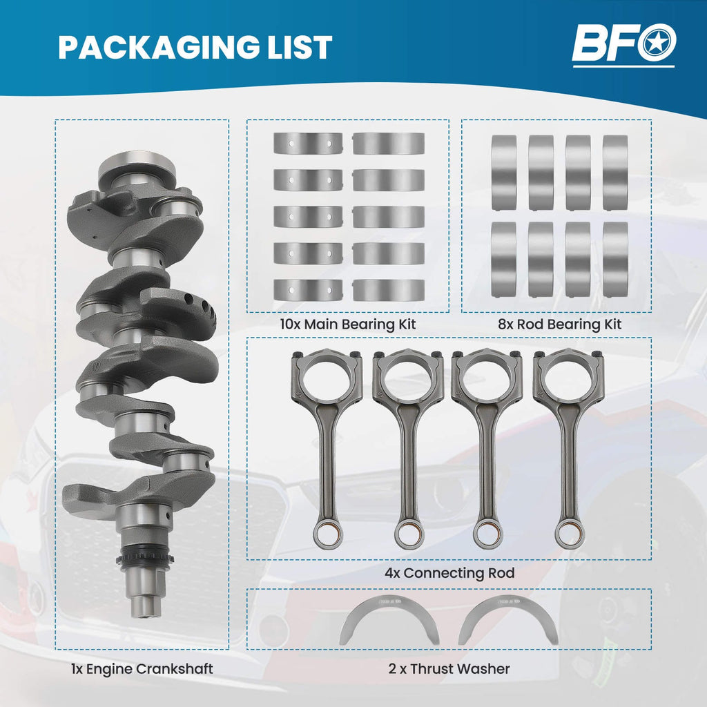 Kurbelwelle 623V6-2EH00 Crankshaft ConRods Bearing Set kompatibel für Hyundai KIA Soul 2.0L 12-19