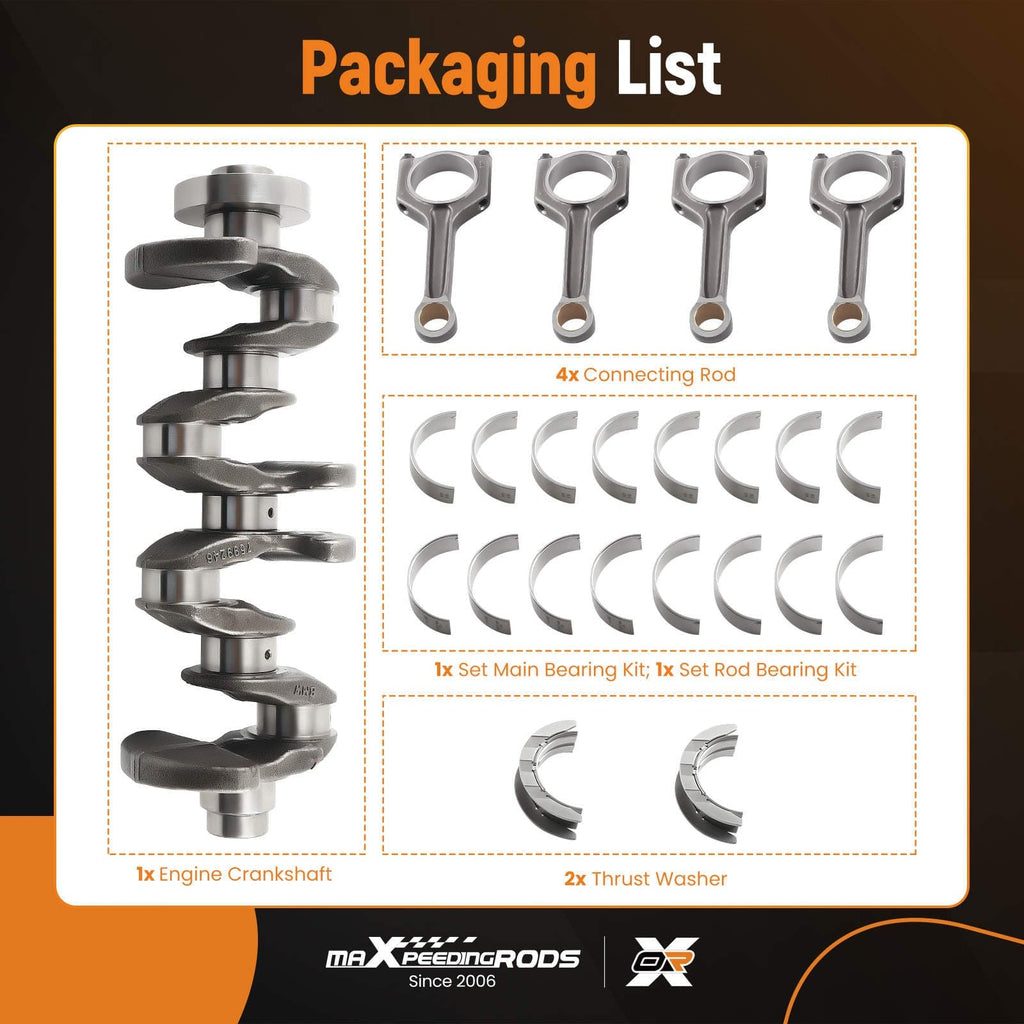 Motorsystem N20 Engine CrankshaftConRodsBearings kompatibel für BMW 11217640165 N20B20A 2.0T