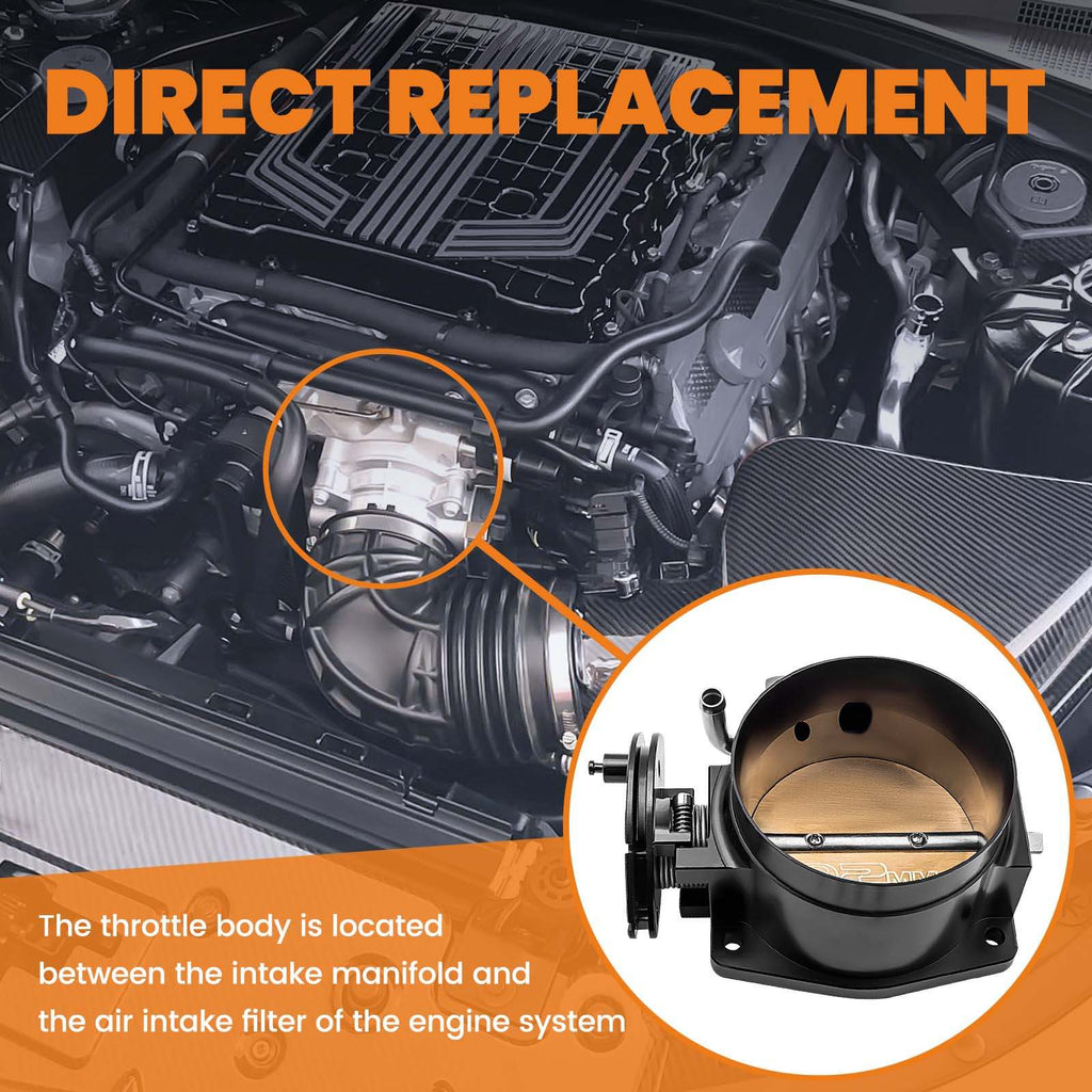 Motorsystem 92mm Throttle Body Assembly 4 bolt kompatibel für Chevrolet Gen III LS2 LS3 LS7 LSX