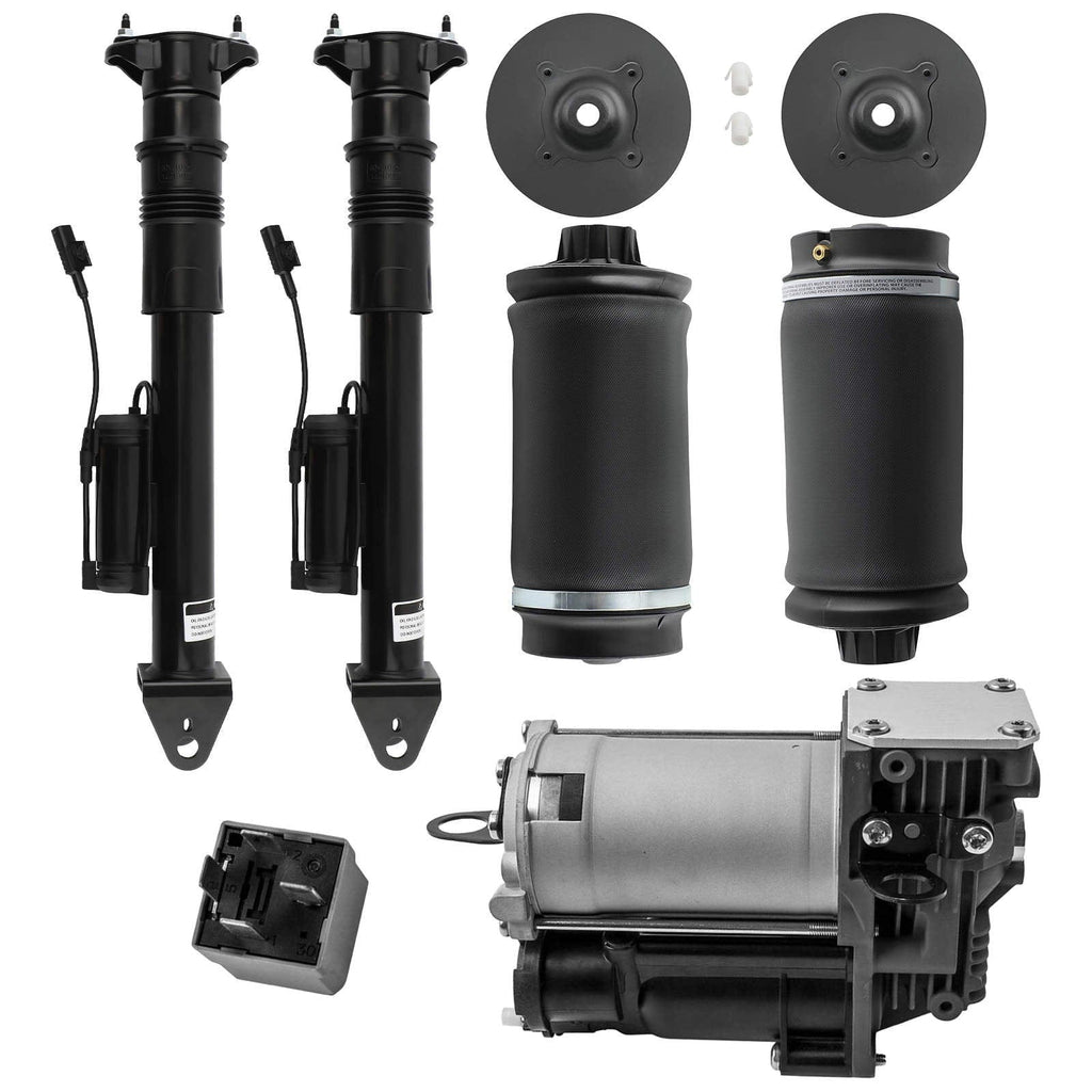 Neu 2X Federbeine + 2X Luftbalg Hinten mit Kompressor kompatibel für Mercedes M ML GL W164 X164