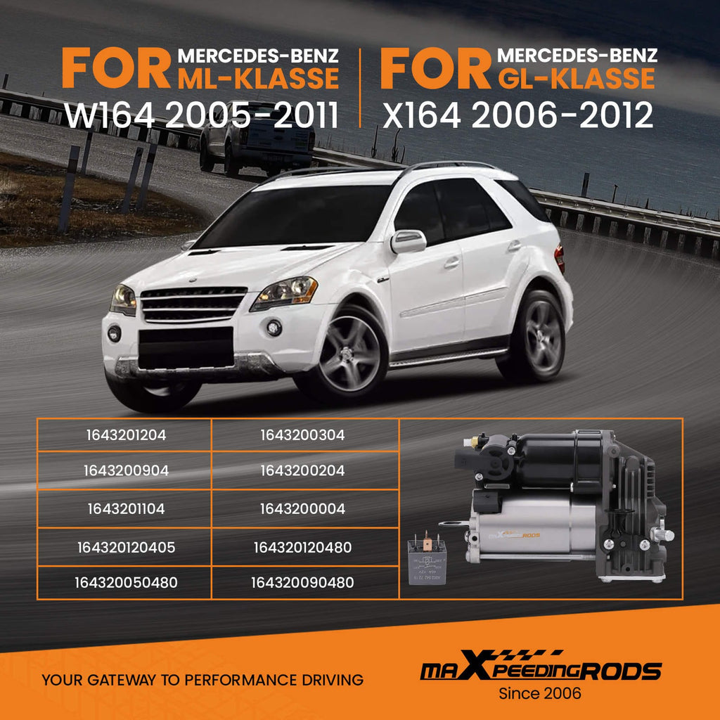 Neu Luftkompressor kompatibel für Mercedes-Benz M-Klasse W164 ML 63 AMG 4matic 2006-2011 Pompa