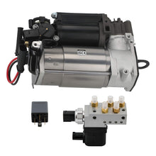 Laden Sie das Bild in den Galerie-Viewer, Neu Luftfahrwerk Kompressor + Ventilblock kompatibel für Mercedes W211 2113200304 2113200158