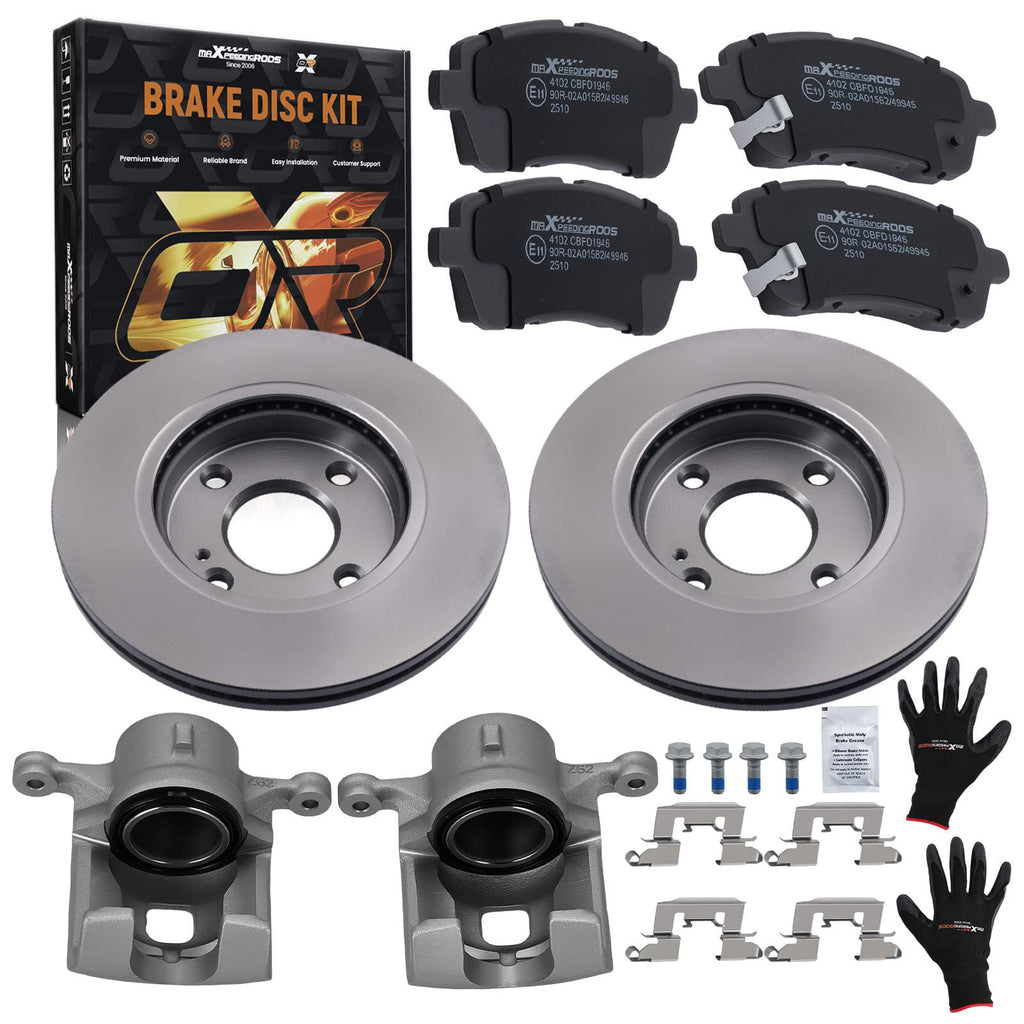 Neu Bremssattel Bremsscheiben Bremsbeläge Vorne kompatibel für Ford Ka+ Kompatibel Für Ford Fiesta Komplett