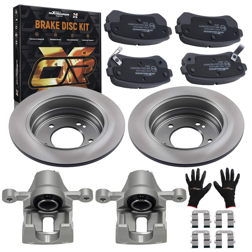 Neu Bremssattel Bremsscheiben Bremsbeläge Hinten kompatibel für Hyundai ix35 Accent HatchSaloon