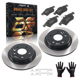 Neu Bremsscheiben Bremsbeläge Hinten kompatibel für Volvo V50 MW S40 II C30 C70 II kompatibel für Ford Focus