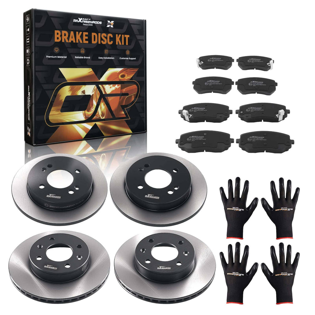Neu Bremsscheiben Bremsbeläge Set kompatibel für Hyundai i10 kompatibel für KIA Picanto 1.0-1.1 Vorne Hinten