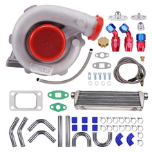 Laden Sie das Bild in den Galerie-Viewer, Neu Turbolader Kit T3/T4 mit 550mm ÖlrücklaufleitungIntercooler System Universal