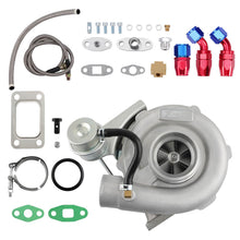 Laden Sie das Bild in den Galerie-Viewer, Neu T3 TO4E Turbo Turbocharger .63 A/R + Oil Drain Return + FEED Line Kit