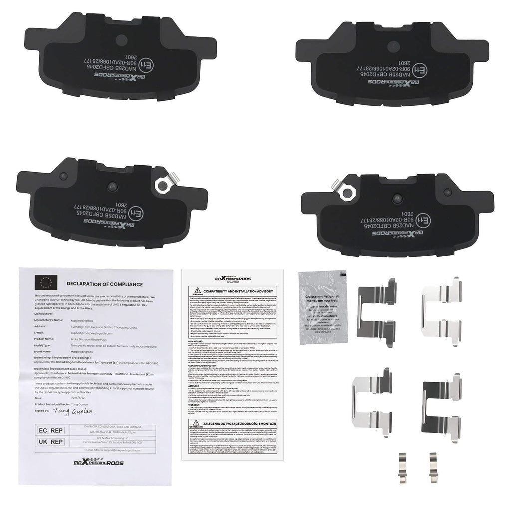 Neu Bremsbeläge Hinten kompatibel für Mazda 6 Kombi Stufenheck GJ GL kompatibel für Mitsubishi Outlander III