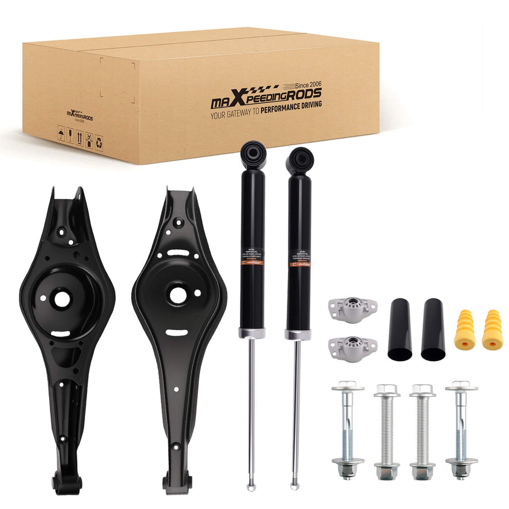 Neu 2PCS QUERLENKER + 2PCS STOSSDÄMPFER HINTEN kompatibel für AUDI A3 kompatibel für VW GOLF 5 6 PASSAT TOURAN