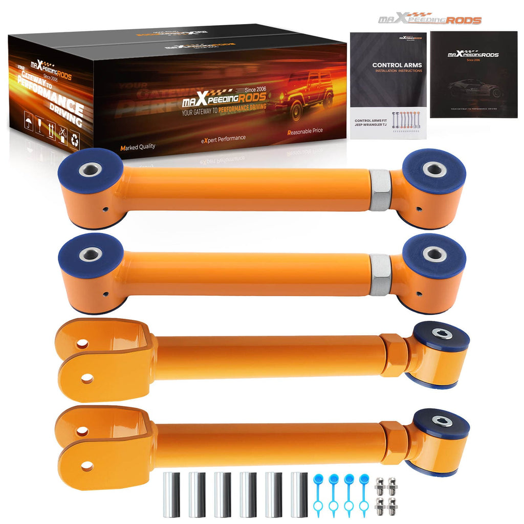 Neu VORNE + HINTEN VERSTELLBARER OBEN QUERLENKER kompatibel für JEEP WRANGLER TJ GRAND CHEROKEE