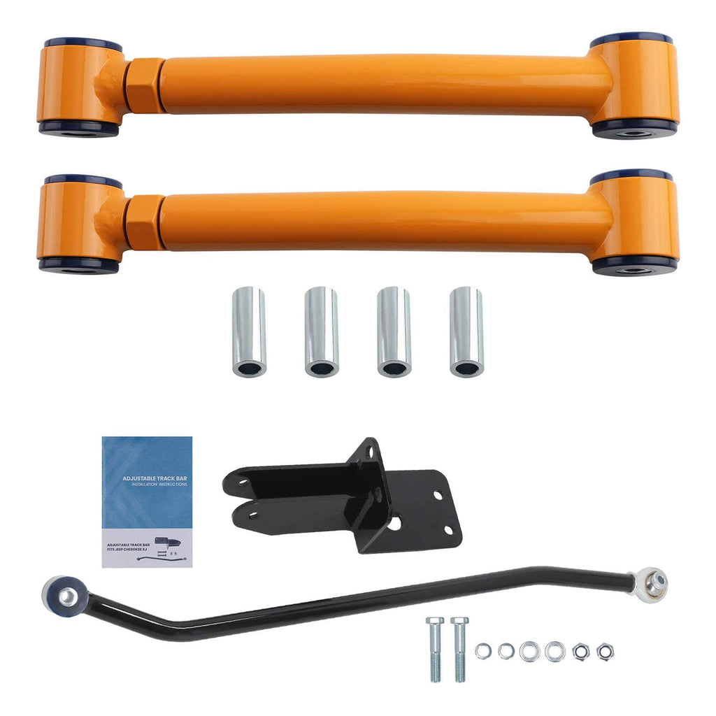 Neu VORDERER UNTERER QUERLENKER+EINSTELLBARE VORDERE SPURSTANGE kompatibel für JEEP CHEROKEE XJ