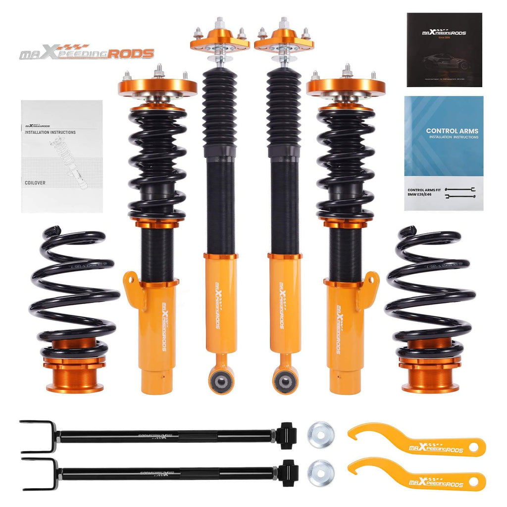 Neu Gewindefahrwerk Dämpfung einstellbar kompatibel für BMW 3er E46 318d + 2 Querlenker Parts