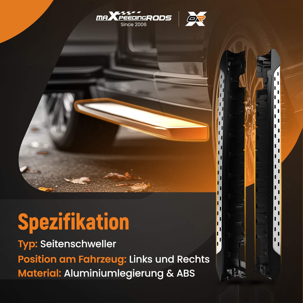Neu Trittbretter Seitenbretter Schweller kompatibel für Mercedes GLK-Serie X204 2010-2015