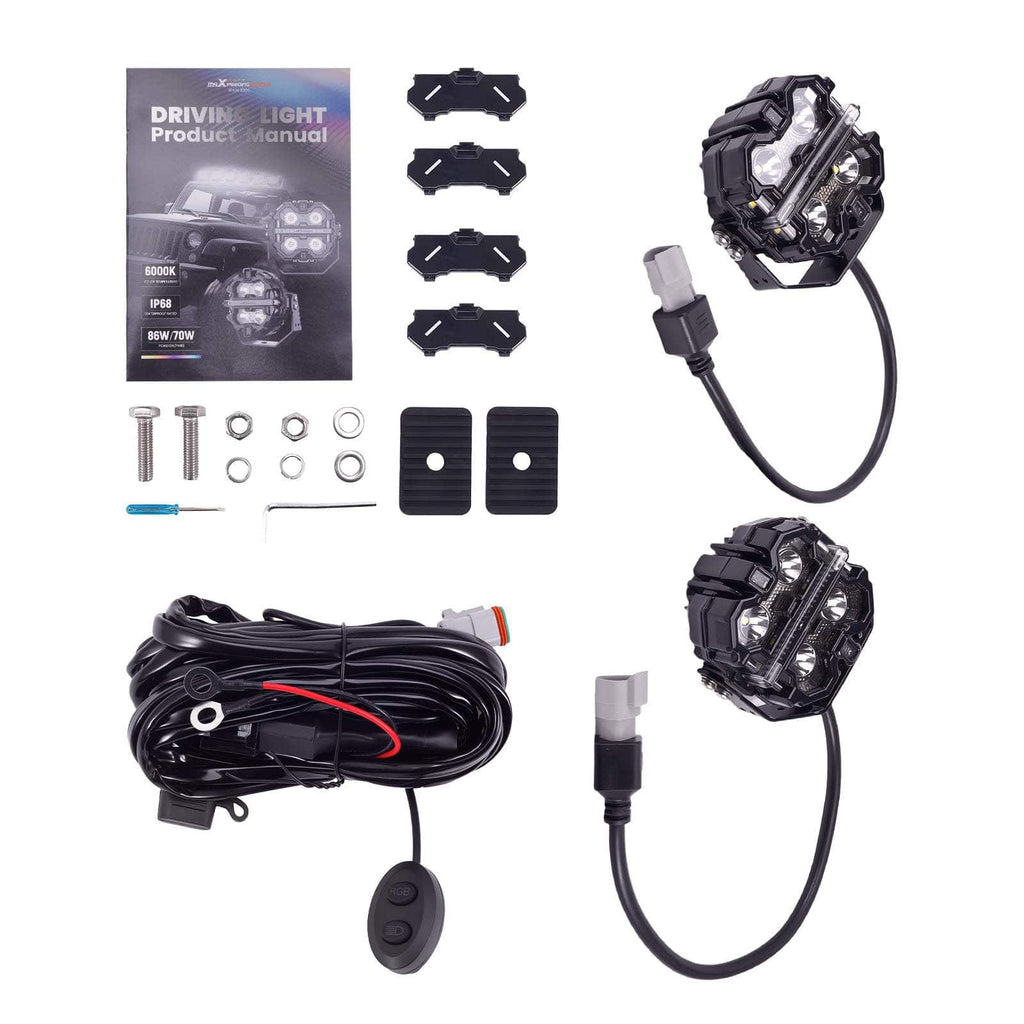 Neu 12V Tagfahrlicht LED 3.5 19200LM RGB DRL Zusatzleuchte 270° Abstrahlwinkel