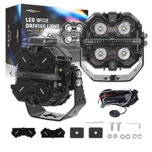 Laden Sie das Bild in den Galerie-Viewer, Neu Squar LED Pods Driving Lights DRL RGB Light mit Amber &amp; Kompatibel Für White 160W FOR Off Road
