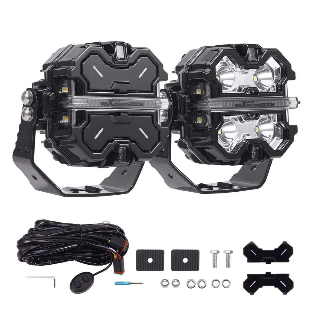 Neu Zusatzscheinwerfer LED 19200LM 3.5 DRL Amber Weiß For Traktor LKW Bagger IP68