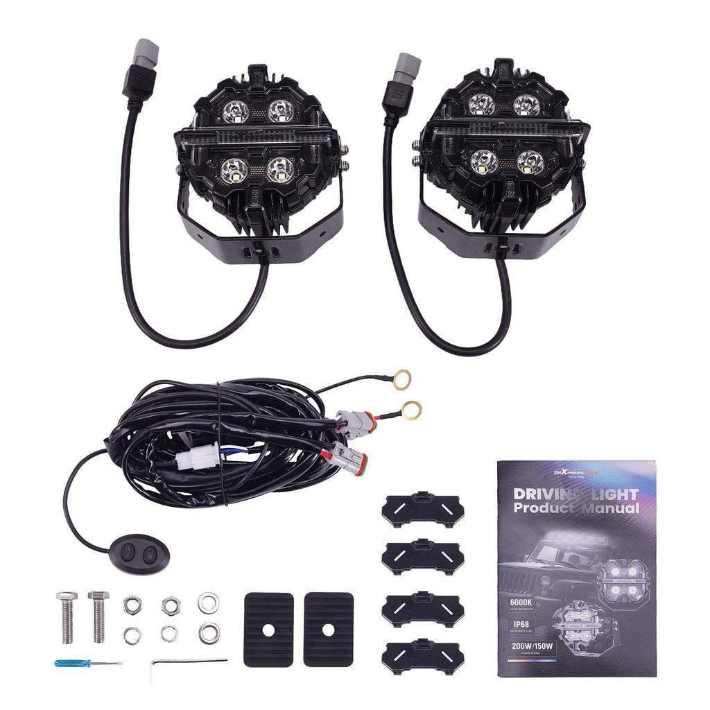 Neu 5 Zoll LED Scheinwerfer RGB DRL For SUV 4X4 Marine Spot Beam 270° 6000K 12V IP68