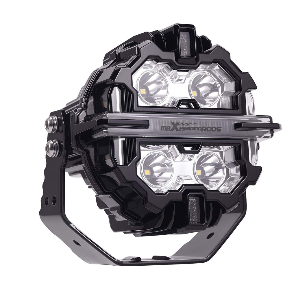 Neu 5 LED Zusatzscheinwerfer 21360LM Spot+Seitenlicht 270° Aluminium Weiß/Amber