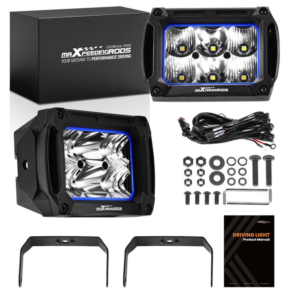 Neu 4.4 Zoll LED 60W for Offroad Traktor kompatibel für Jeep 6000LM Wasserdicht Combo 5700K