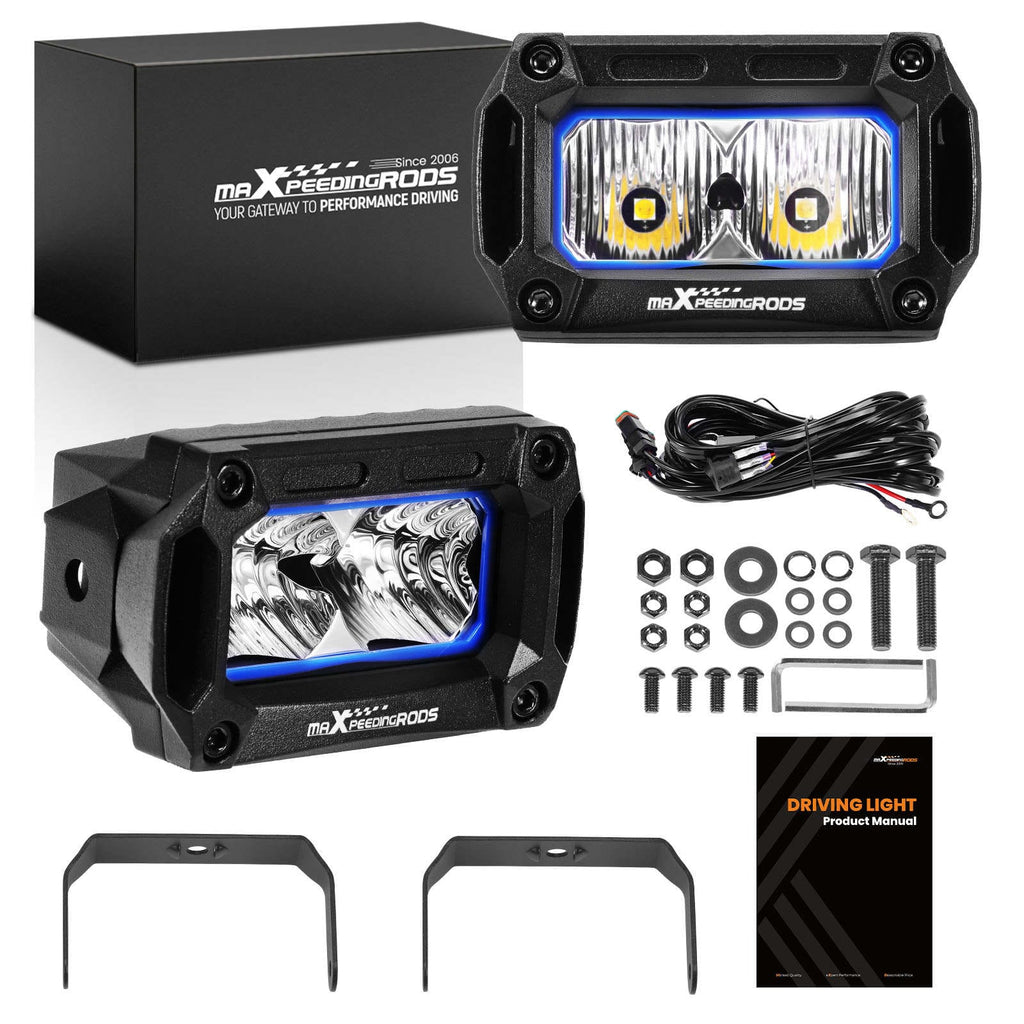 Neu 2 Stück LED Driving Offroad Zusatzscheinwerfer Arbeitsscheinwerfer mit Kabel