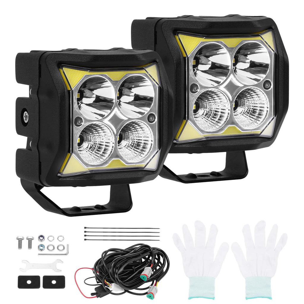 Neu 110W LED Arbeitsscheinwerfer 11040LM 4 Spot Flood IP68 for Offroad ATV Boot