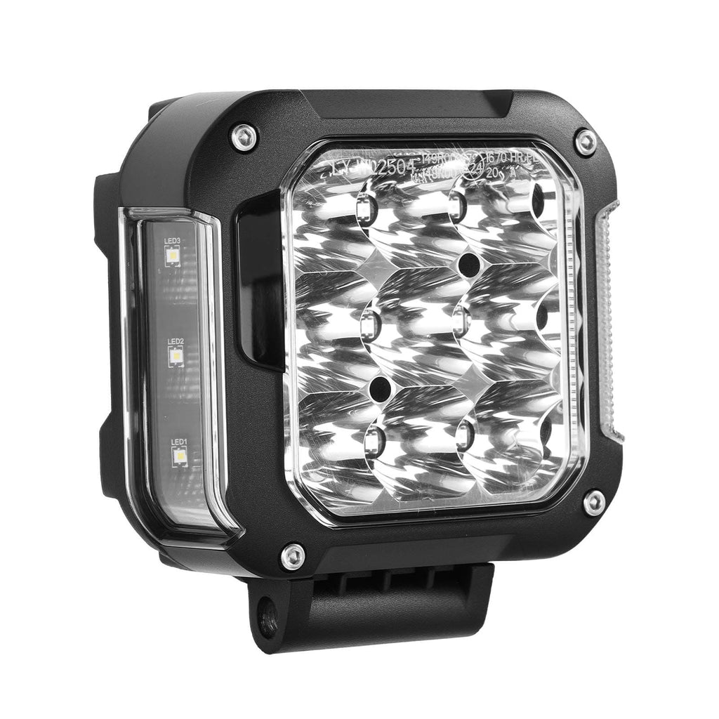 Neu 2x 4zoll LED Zusatzscheinwerfer mit Gelb Tagfahrlicht DRL for Offroad SUV LKW