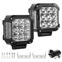 Laden Sie das Bild in den Galerie-Viewer, Neu 2x 4zoll LED Zusatzscheinwerfer mit Gelb Tagfahrlicht DRL for Offroad SUV LKW