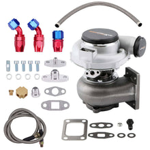 Laden Sie das Bild in den Galerie-Viewer, Neu Universal Turbolader mit Ölleitungen for GT30 GT3076 T3 AR .60 GT3037 500 PS NEU