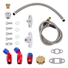 Laden Sie das Bild in den Galerie-Viewer, Neu T3 TO4E Turbo Turbocharger .63 A/R + Oil Drain Return + FEED Line Kit